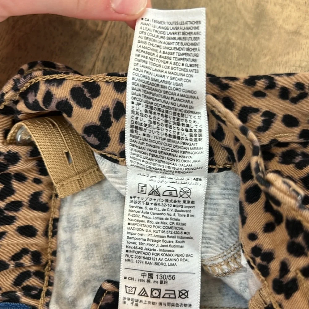 Old Navy Girls Jeggings Leopard Print and Dark Denim Skinny Jeans 7